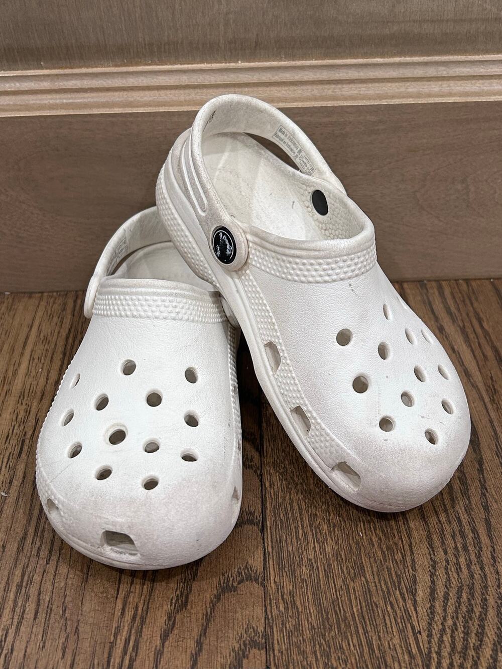 Crocs Kids Classic Clogs White C12 Athleisure Water Casual Summer Play Shoe Pool